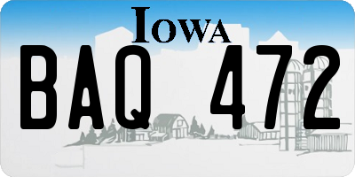 IA license plate BAQ472