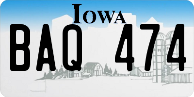 IA license plate BAQ474