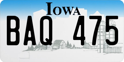 IA license plate BAQ475