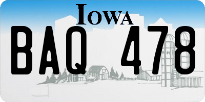 IA license plate BAQ478