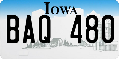 IA license plate BAQ480