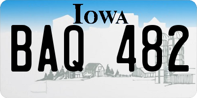 IA license plate BAQ482