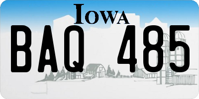 IA license plate BAQ485