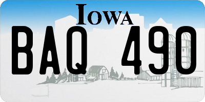 IA license plate BAQ490