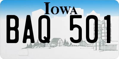 IA license plate BAQ501