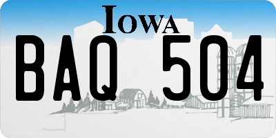 IA license plate BAQ504