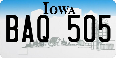IA license plate BAQ505