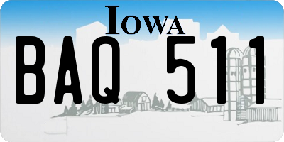 IA license plate BAQ511