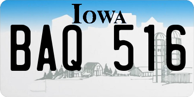 IA license plate BAQ516