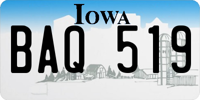IA license plate BAQ519