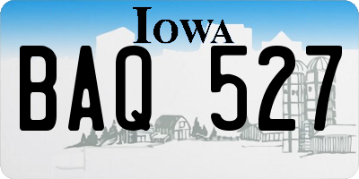 IA license plate BAQ527