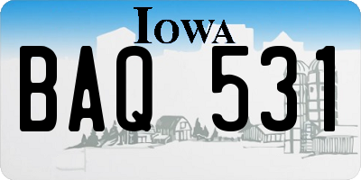 IA license plate BAQ531
