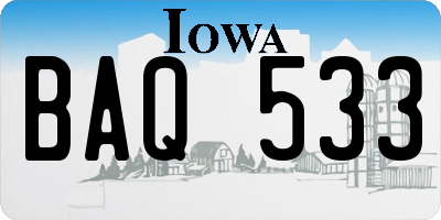 IA license plate BAQ533