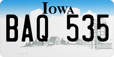 IA license plate BAQ535