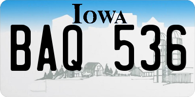 IA license plate BAQ536