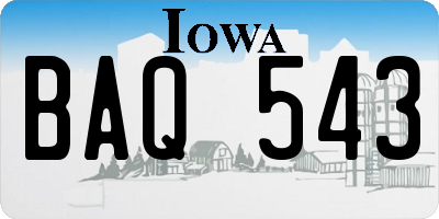 IA license plate BAQ543
