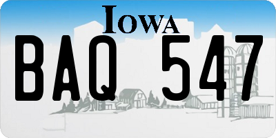 IA license plate BAQ547