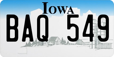 IA license plate BAQ549