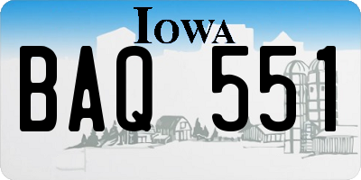 IA license plate BAQ551