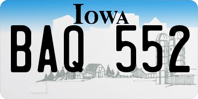 IA license plate BAQ552