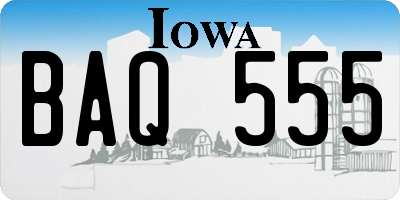 IA license plate BAQ555