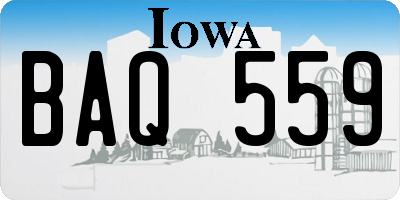 IA license plate BAQ559