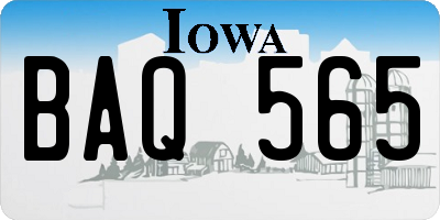 IA license plate BAQ565
