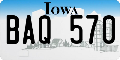 IA license plate BAQ570