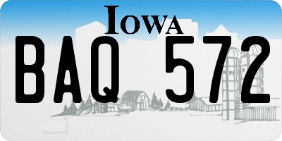 IA license plate BAQ572