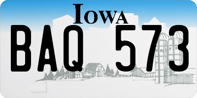 IA license plate BAQ573