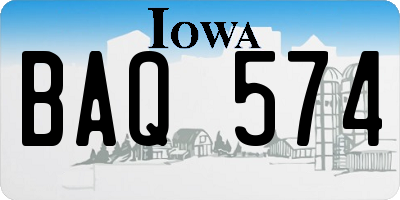 IA license plate BAQ574