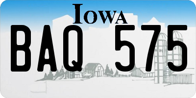 IA license plate BAQ575