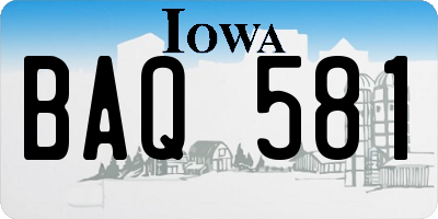 IA license plate BAQ581