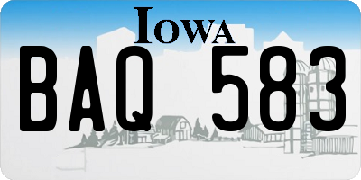 IA license plate BAQ583