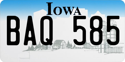 IA license plate BAQ585