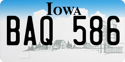 IA license plate BAQ586