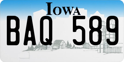 IA license plate BAQ589