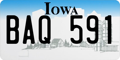 IA license plate BAQ591