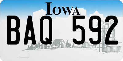 IA license plate BAQ592