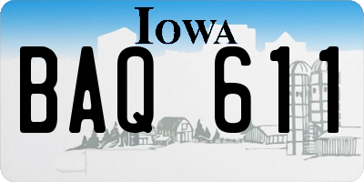 IA license plate BAQ611