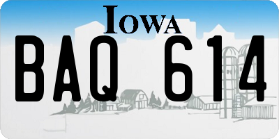 IA license plate BAQ614