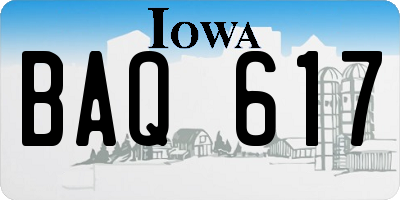 IA license plate BAQ617