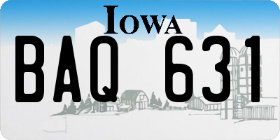 IA license plate BAQ631