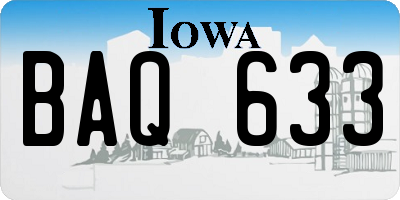 IA license plate BAQ633