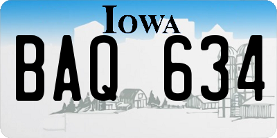 IA license plate BAQ634