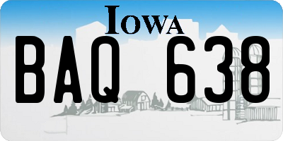 IA license plate BAQ638