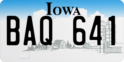 IA license plate BAQ641