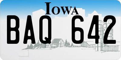 IA license plate BAQ642