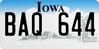 IA license plate BAQ644