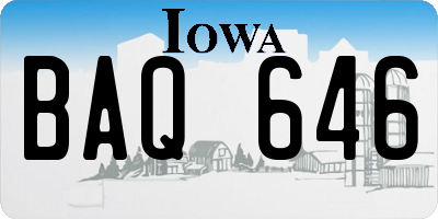 IA license plate BAQ646